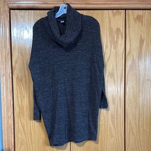Cozy Charcoal Gray Cowl Neck Dress